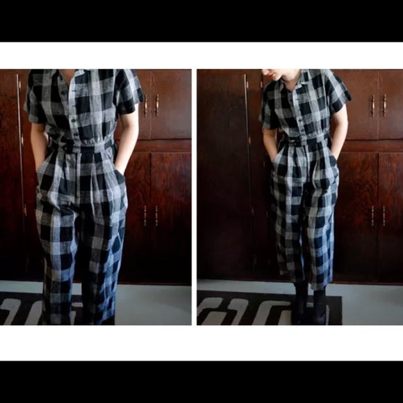 MOCIUN Pants - Mociun Plaid Spacesuit Jumpsuit Small